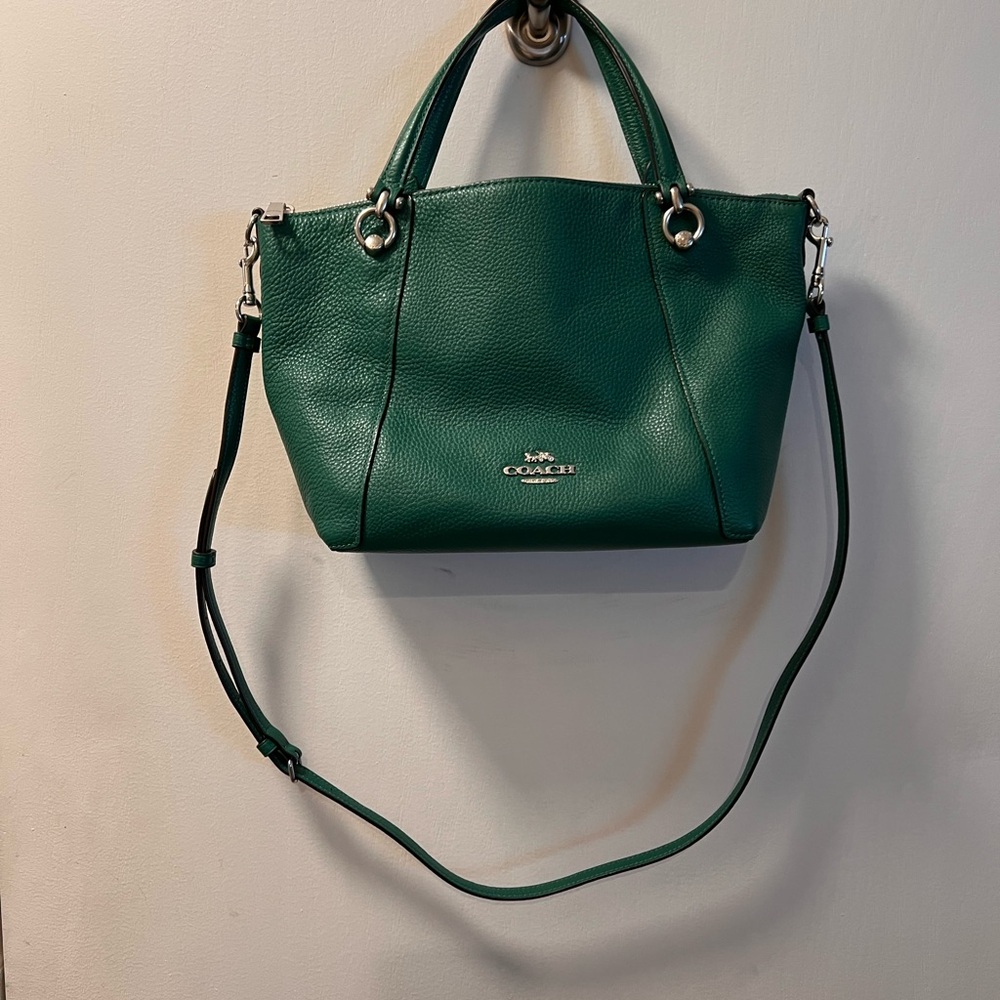 Coach Emerald Green Leather Shoulder Bag
